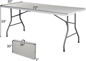 HDPE gấp bàn và ghế cho 8 người với Non-Slip Foot <span class=keywords><strong>Mat</strong></span> 6 feet <span class=keywords><strong>x</strong></span>ách tay đa chức năng gấp nửa bảng - Product Image 2