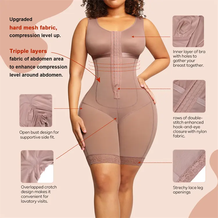 HEXIN toptan yeni tasarım yan ayarlamak fajas colomhigh as yüksek sıkıştırma kadınlar karın kontrol tam vücut şekillendirici faja Shapewear