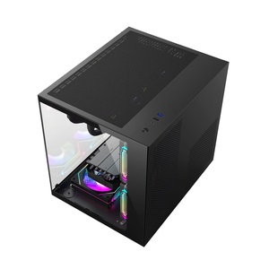 Chasis de PC de computadora de Torre media de alta calidad, carcasa de PC de vidrio templado de dos lados para juegos, gabinete de torre de juegos MATX para computadora Gamer - Product Image 5