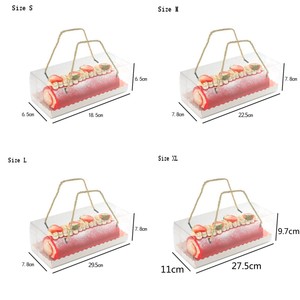 Temizle ambalaj uzun büyük isviçre rulo keki kutu özel baskılı PET ekmek ambalaj tatlı ambalaj temizle pasta kutusu çerezler için - Product Image 3