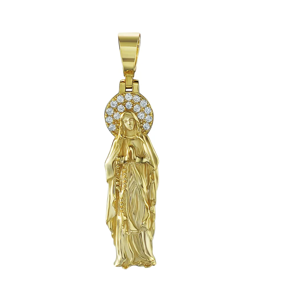 Cina prodotto 14k placcato oro reale pezzo personalizzato Xl Lab Diamond Big Jesus Face ciondolo Charm all'ingrosso