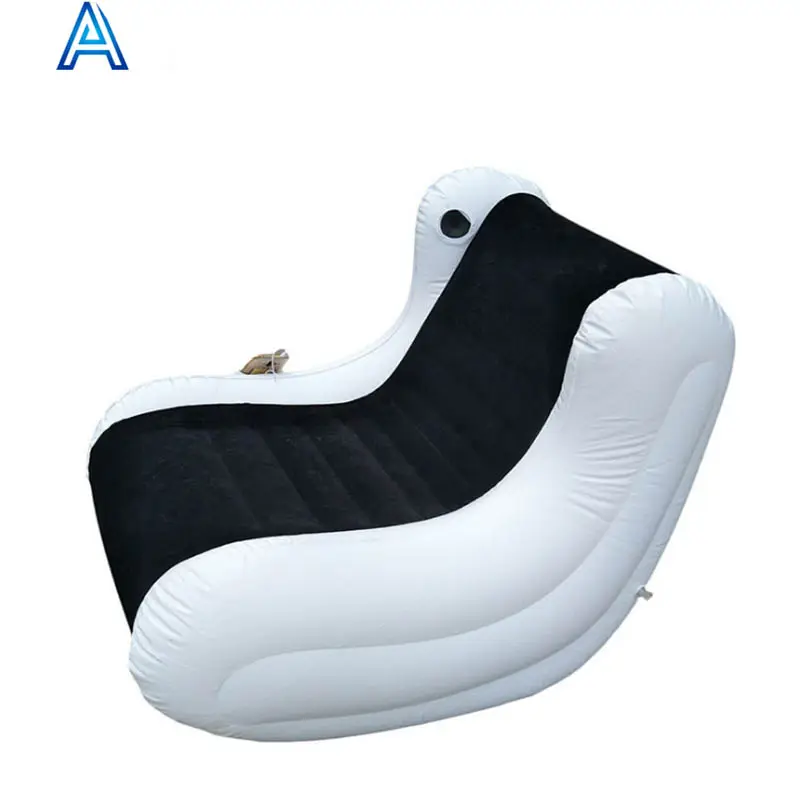 Katlanır taşınabilir vinil PVC hava darbe şişme müzik kanepe müzik sandalye ev ofis için katlanır taşınabilir mobilya şezlong