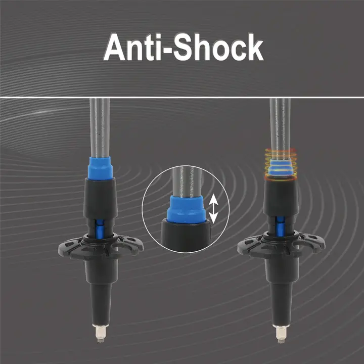 XTAP 새로운 핫 세일 플립 잠금 충격 방지 3 섹션 두랄루민 하이킹 텔레스코픽 폴 알루미늄 트레킹