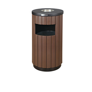 100l木纹材料仿制木质户外垃圾桶带盖分类垃圾桶 - Product Image 2