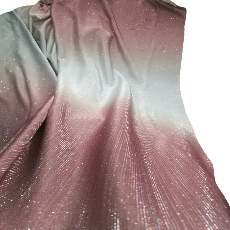 Tissu Lurex scintillant rose ombré, étoffe à paillettes, couleur dégradée brillante