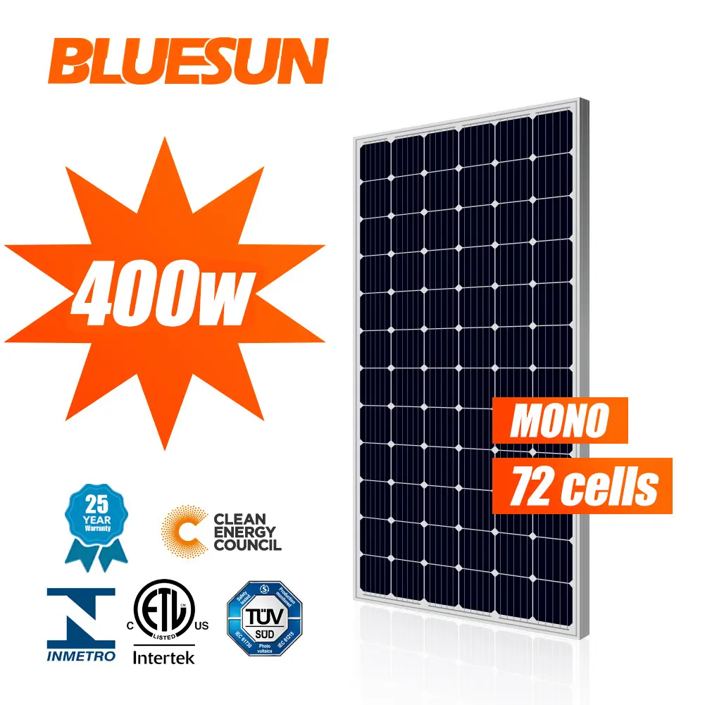 Bluesun Mono Kristal Panel Tenaga Surya/Solar Panel 370 W 380 W 390 W Solar Panel 400 W Surya Panel Perjalanan