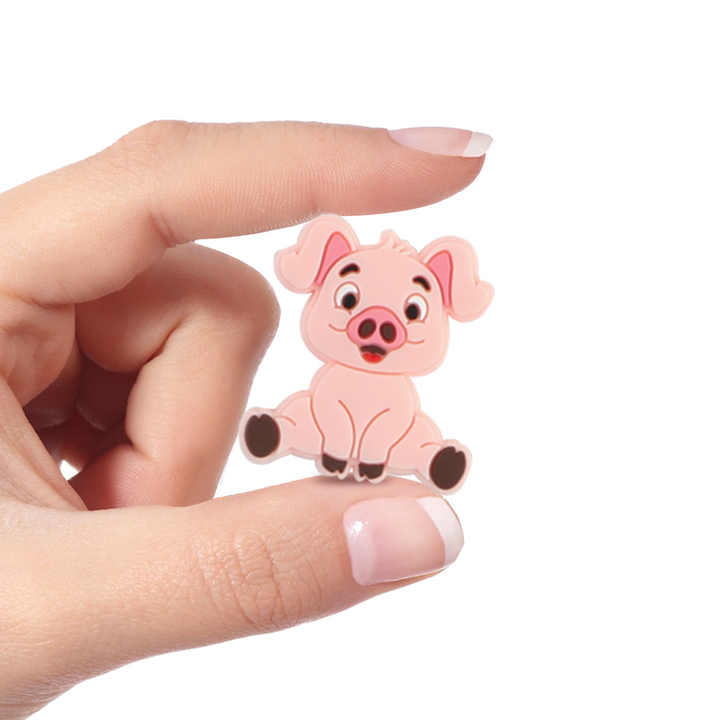 Wholesale Cartoon Baby Teething Dog Loose Pacifier Chain Accessories Children's Silicone Focal Beads for Diy Pens Jewelry Making