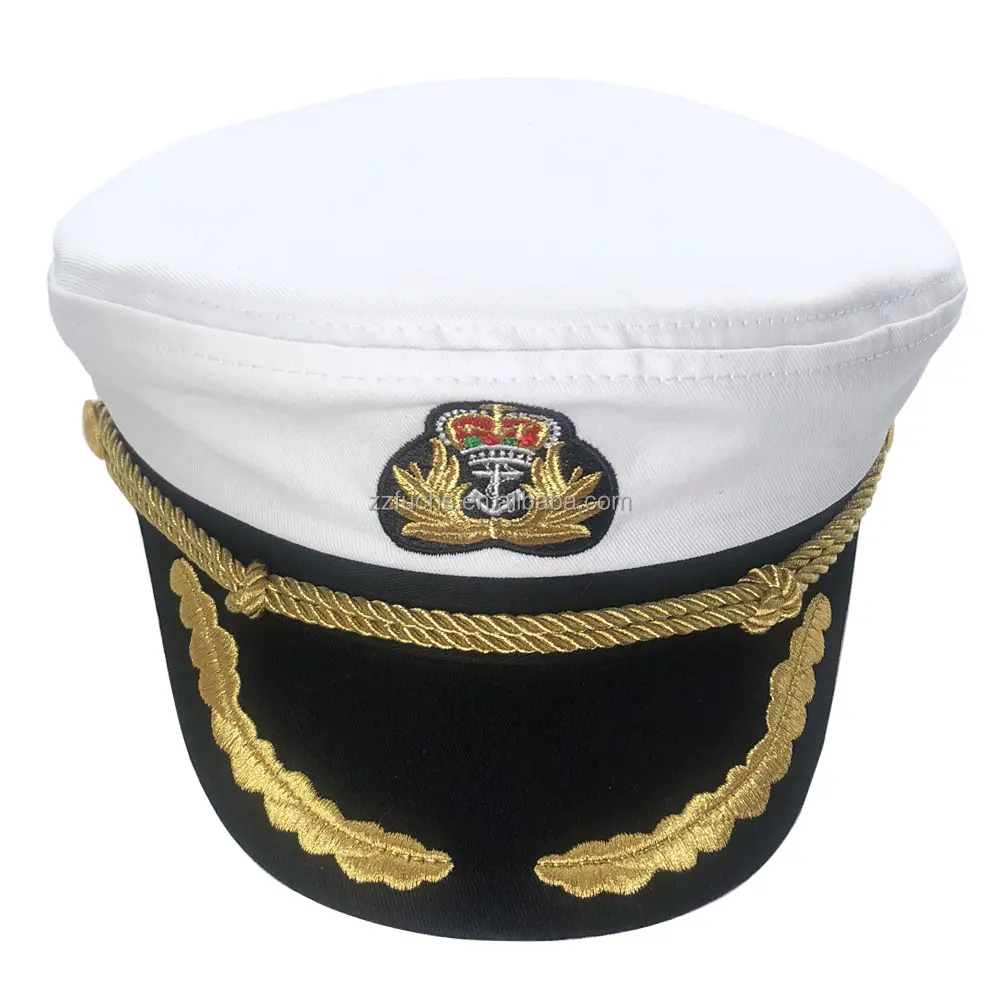 Gorras de béisbol ajustables de marineros blancos Navy Marine Admiral para fiesta temática de yate disfraz capitán sombreros