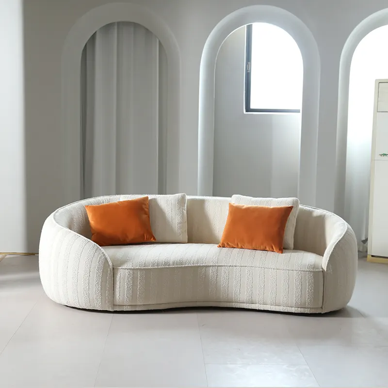Tùy chỉnh thực hiện thiết kế sáng tạo cong sofa moderne vải 3 chỗ ngồi có thể ngả SOFA PHÒNG KHÁCH ghế sofa