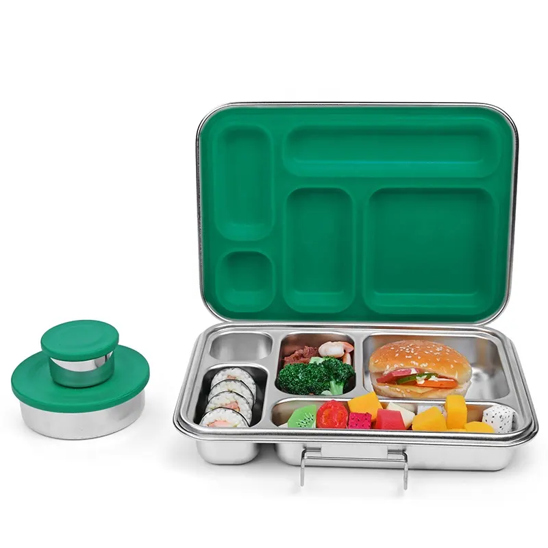 AOHEA – boîte à déjeuner isotherme en acier inoxydable pour enfants, multifonction, verte, Performance fiable, chine