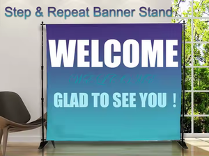 Admax 8*10 'nhiệm vụ nặng nề nhiếp ảnh biểu ngữ đứng tường nền có thể điều chỉnh Backdrop Telescopic bước và lặp lại biểu ngữ đứng - Product Image 5