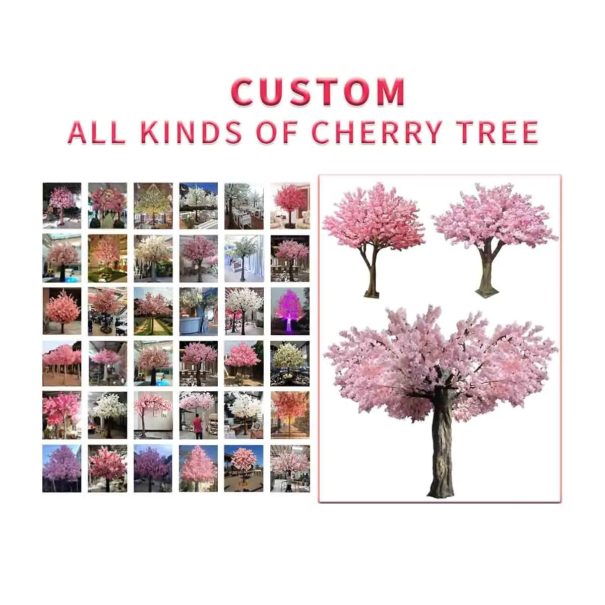 Chaud personnalisé Style forme taille fleur de cerisier arbre 8ft 9ft 10ft 11f 12ft Simulation extérieur paysage décoration cerisier