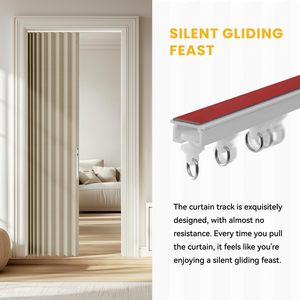 Rèm cửa gấp, lắp đặt đường ray dính 1 rèm cửa ngăn sáng 100%, thích hợp cho phòng ngủ, tủ quần áo, phòng nội thất - Product Image 5