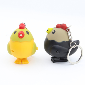 Hàng Mới Về 3D Nhựa Hen <span class=keywords><strong>LED</strong></span> Âm Thanh Ánh Sáng Keychain/Gà Đèn Pin Keychain Với Giọng Nói Cackle Cho Quà Tặng - Product Image 1