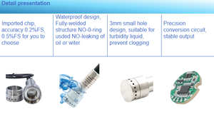 Transmisor antisedimento Rs485 Sensor de nivel de agua con núcleo de silicio difuso - Product Image 5