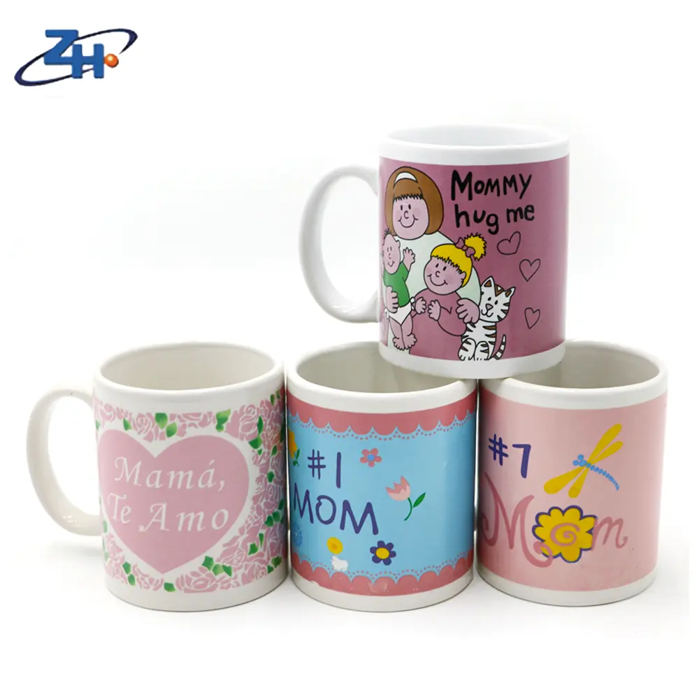 Tasse de fête des mères en gros impression promotionnelle personnalisée minimaliste bonnes tasses à café cadeaux durables Logo en céramique 2-3pcs