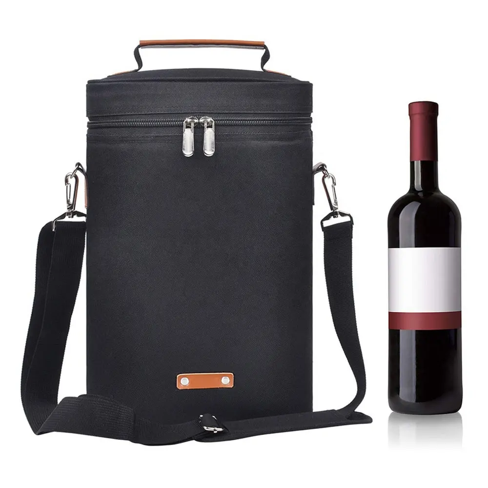 Bolsa enfriadora de vino impermeable, bolsa de mano aislante para vino, Picnic, 2 botellas