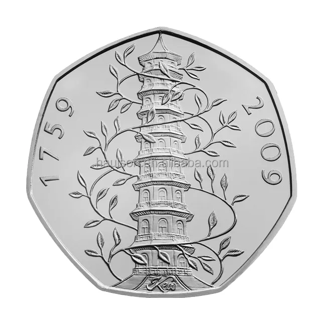 Moeda velha personalizada 2009 Rare Kew Gardens 50p Moedas Valor