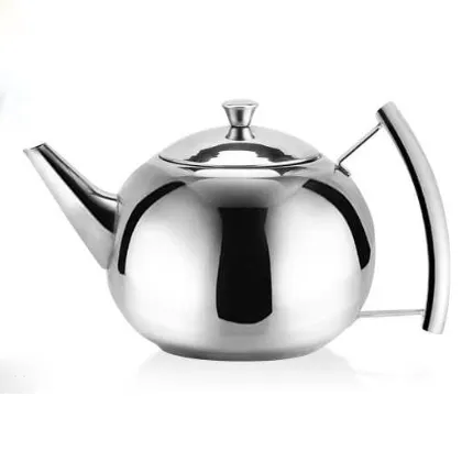 Linglong-TETERA de acero inoxidable para el hogar, tetera de plata y oro resistente al calor con colador de té y flores