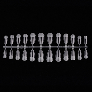 No-dosyalama gerekli tam yüzey buzlu kısa Stiletto şekil tam kapak tırnak ipuçları özel etiket 12 boyutları özel paket - Product Image 3