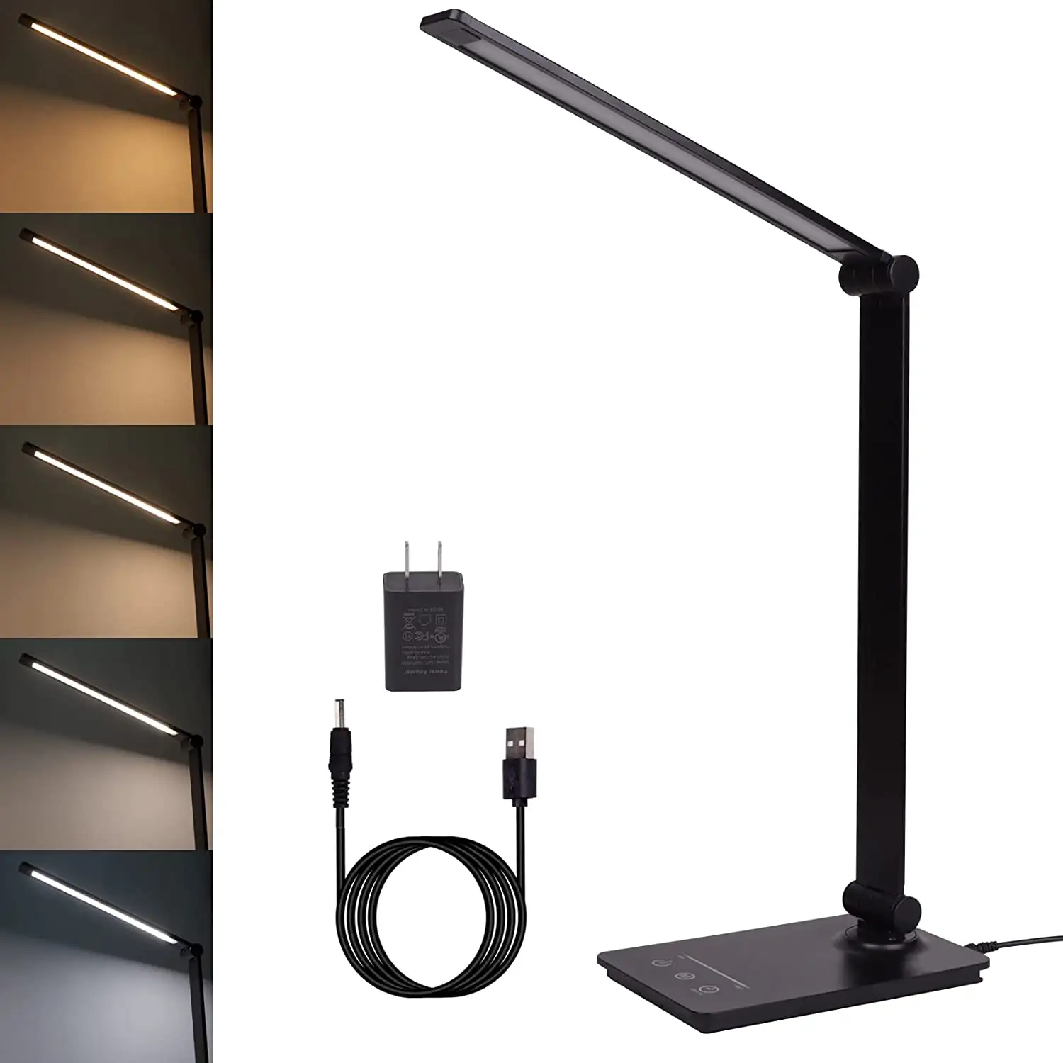 New Foldable Eye-caring Rechargeable Led Office Electric Bedside Led Desk Table Lamp with Wireless Charger