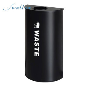 Cubo de basura de acero inoxidable comercial de Metal de centro comercial Sallow, cubo de basura de clasificación pública, cubo de basura clasificado para exteriores, papelera de reciclaje - Product Image 3