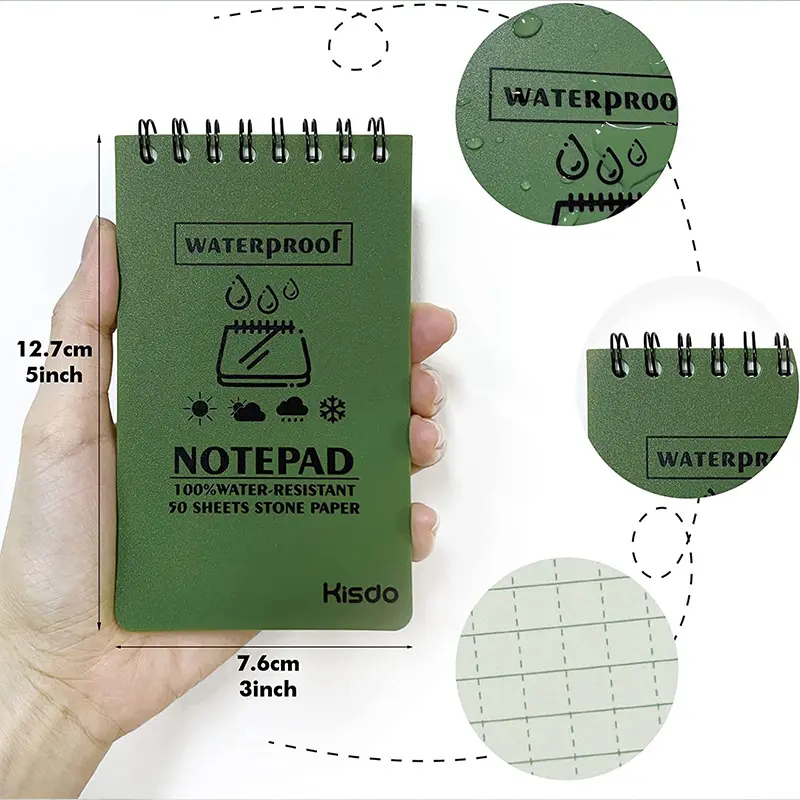 Produsen dapat disesuaikan buku catatan kertas batu portabel Mini buku catatan bergaris