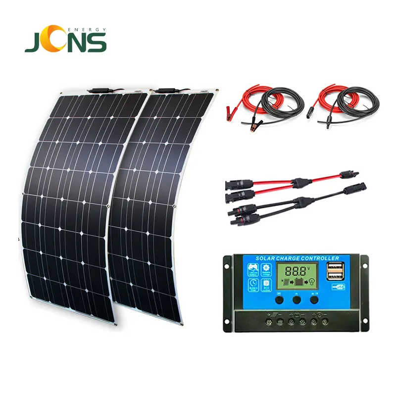 Jcns kit de painel solar eficiente, 36v, 200w, etfe, flexível, para turismo de barco