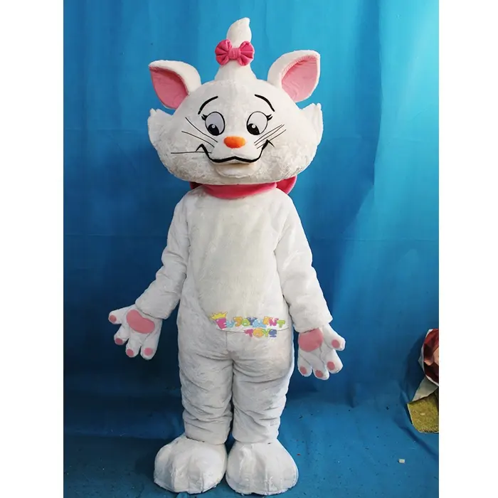 Disfraz de Mascota de dibujos animados para adultos, disfraz de Mascota de gato blanco, para fiesta, CE