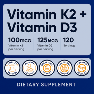 Giá tốt nhất vitamin K2 D3 Softgel bổ sung 100mcg K2 125mcg D3 120 viên nang không chứa gluten - Product Image 4