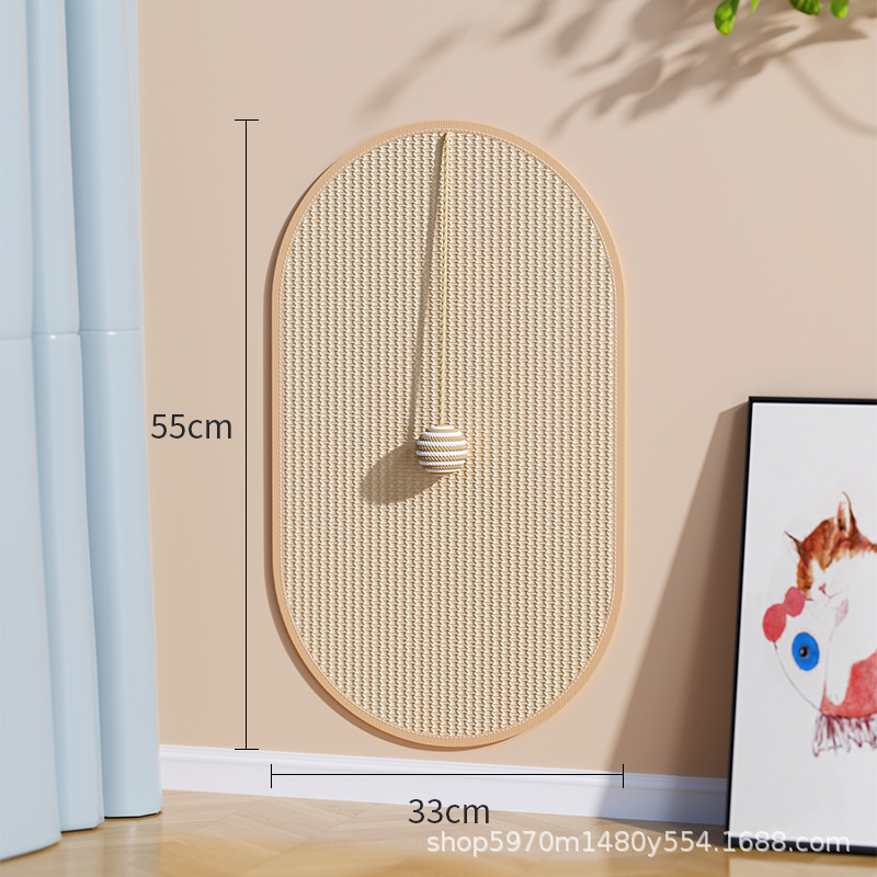 Oval medium-sized sisal cat scratching mat 55*33
