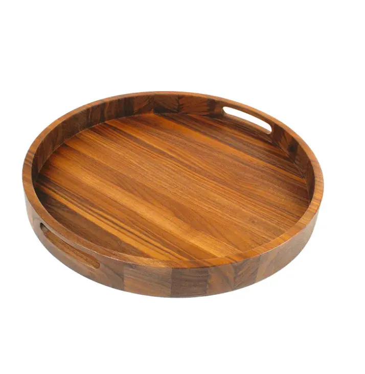 Plateau de Service rond en bois