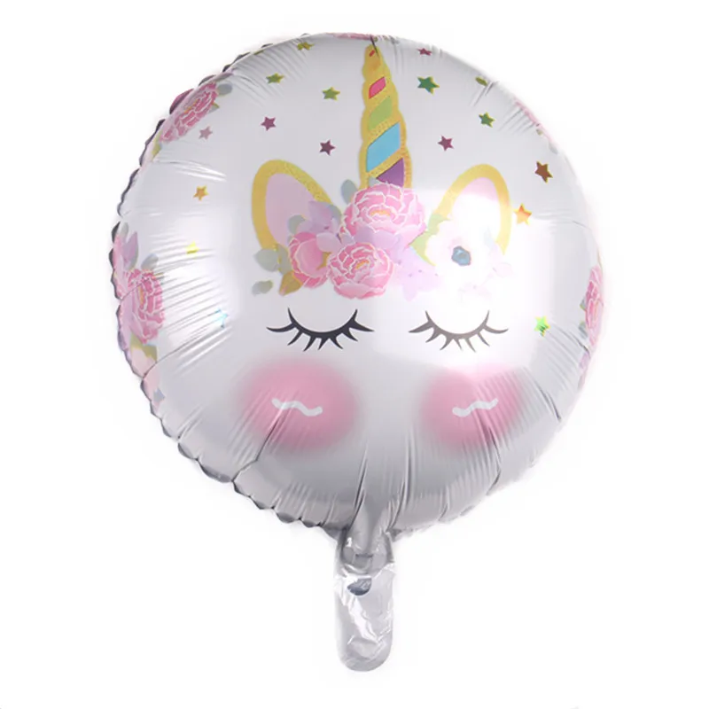 Nuevo diseño unicornio globo 18 "en forma de unicornio globo de la hoja para la decoración de fiesta de cumpleaños
