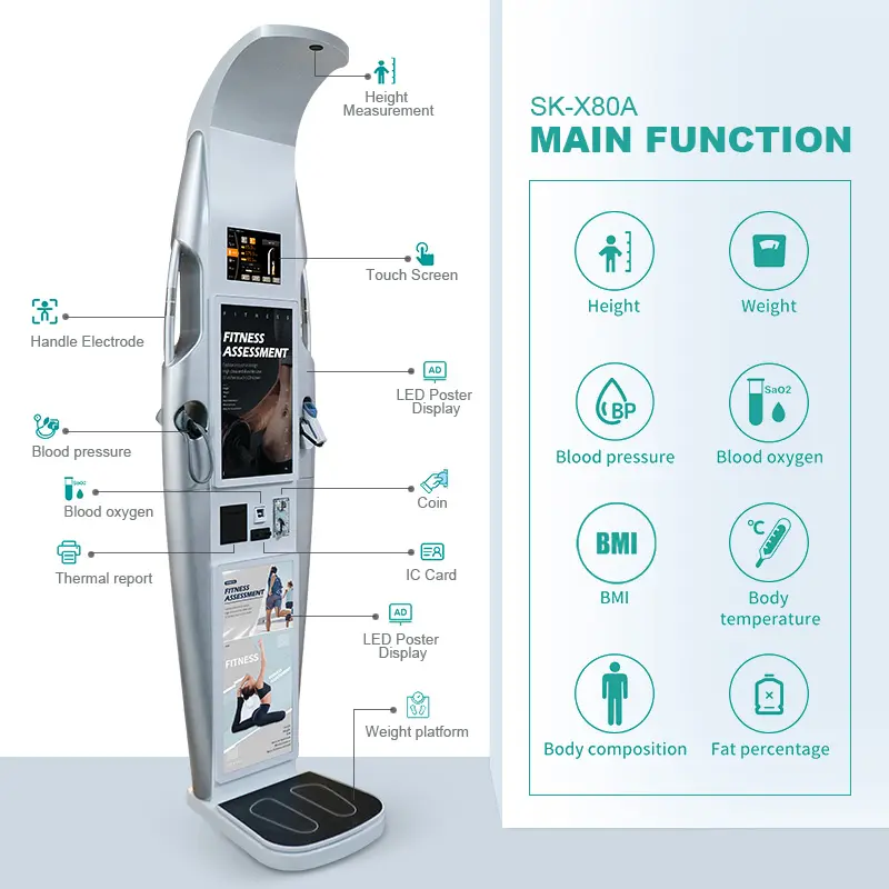 Básculas de pesaje inteligentes, diseño elegante, báscula electrónica de medición ultrasónica integrada para equipos médicos de clínica de farmacia