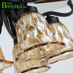 豪华欧式52英寸DC电机吊扇E27发光二极管灯泡吊坠定制仿古设计客厅遥控器 - Product Image 5