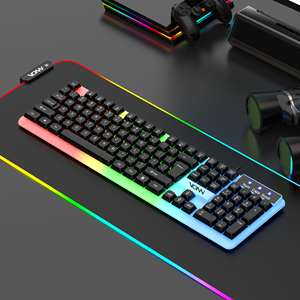 VONN, suministro de fábrica, barato, para oficina, hogar, PC, teclado y ratón para ordenador, kit retroiluminado, USB, con cable, combo de teclado y ratón para juegos - Product Image 1