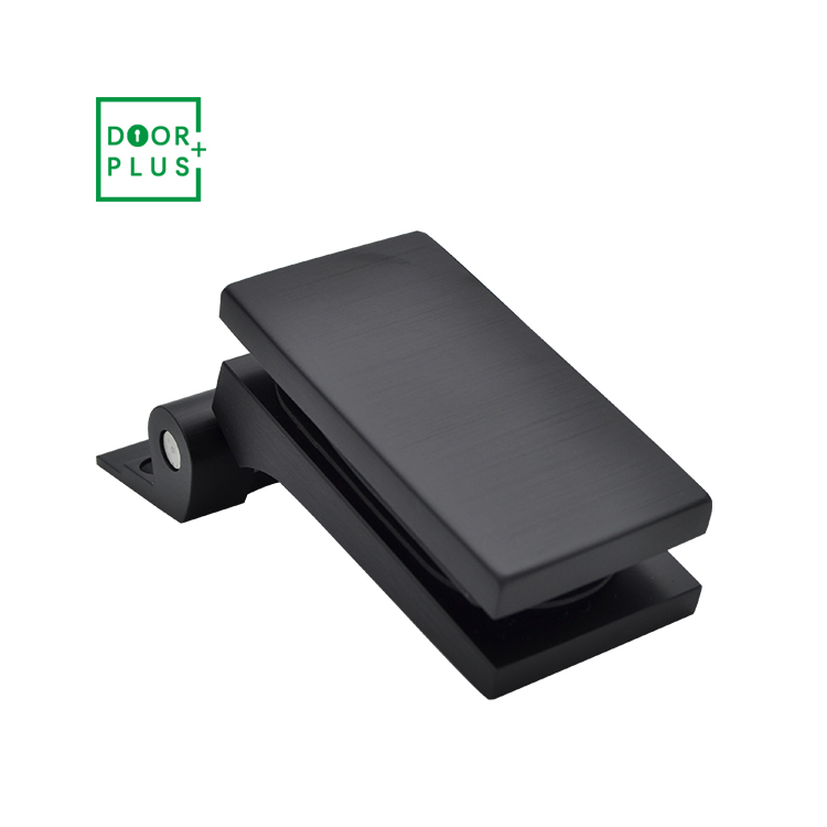Doorplus European Matte Black Aluminum Hinges Office Frameless Swing Glass Door Pivot Hinge Wall To Glass Door Hinges