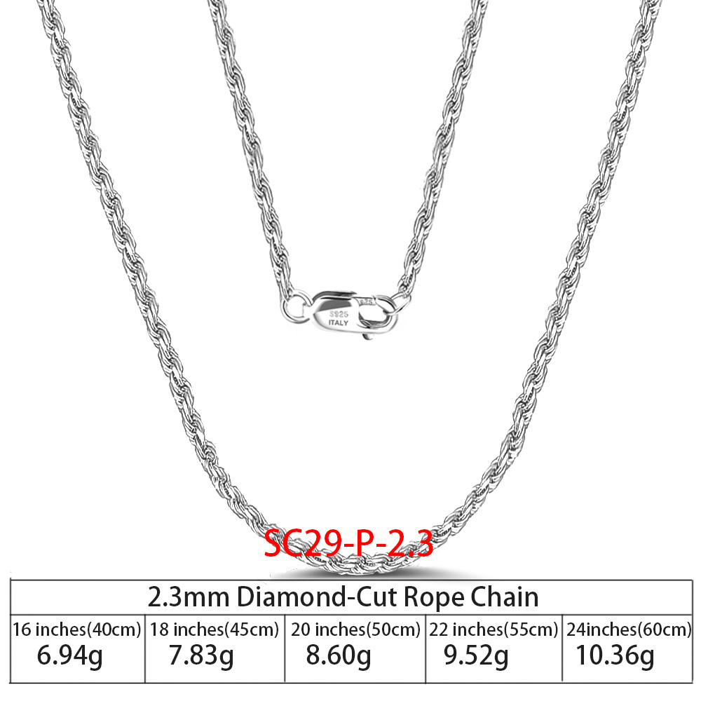 2.3mm-Rhodium Plated