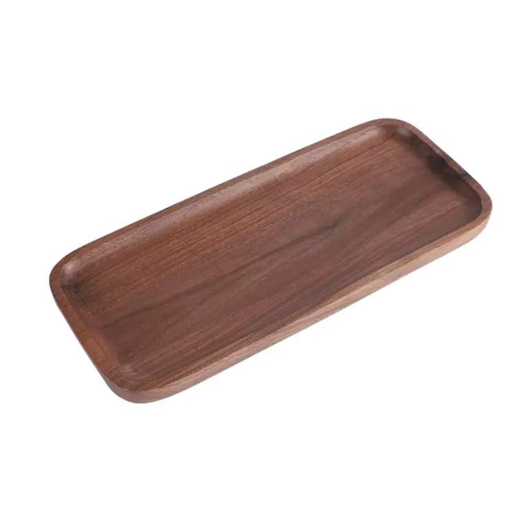Hot sales wood serving tray wholesale black walnut rectangular tray