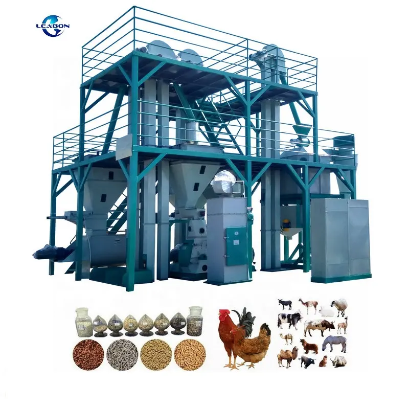 Línea de producción de Pellet de alimentación de aves de corral, maquinaria de fabricación de Pellet de alimentación Animal, CE 3000 kg/h