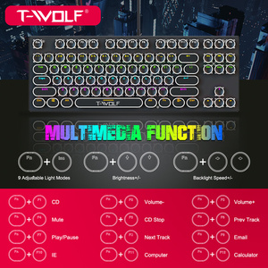 Teclado mecánico T12 estilo Punk de 87 teclas, luz retroiluminada RGB, teclado de panel mental, Teclado mecánico con cable Usb para ordenador portátil - Product Image 4