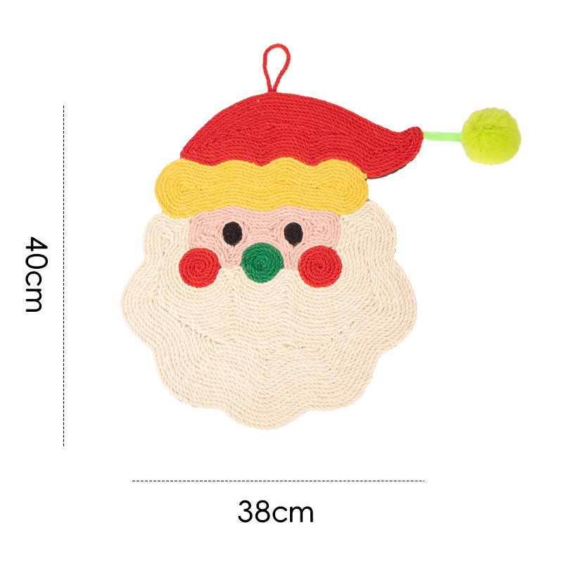 Tapis à gratter pour chat tissé à la main.Père Noël
