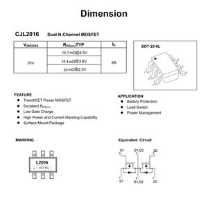 Chất lượng cao CJ cjl2016 MOSFET bóng bán dẫn SMD IC chuyển đổi ứng dụng trình điều khiển và IGBT bao gồm - Product Image 2