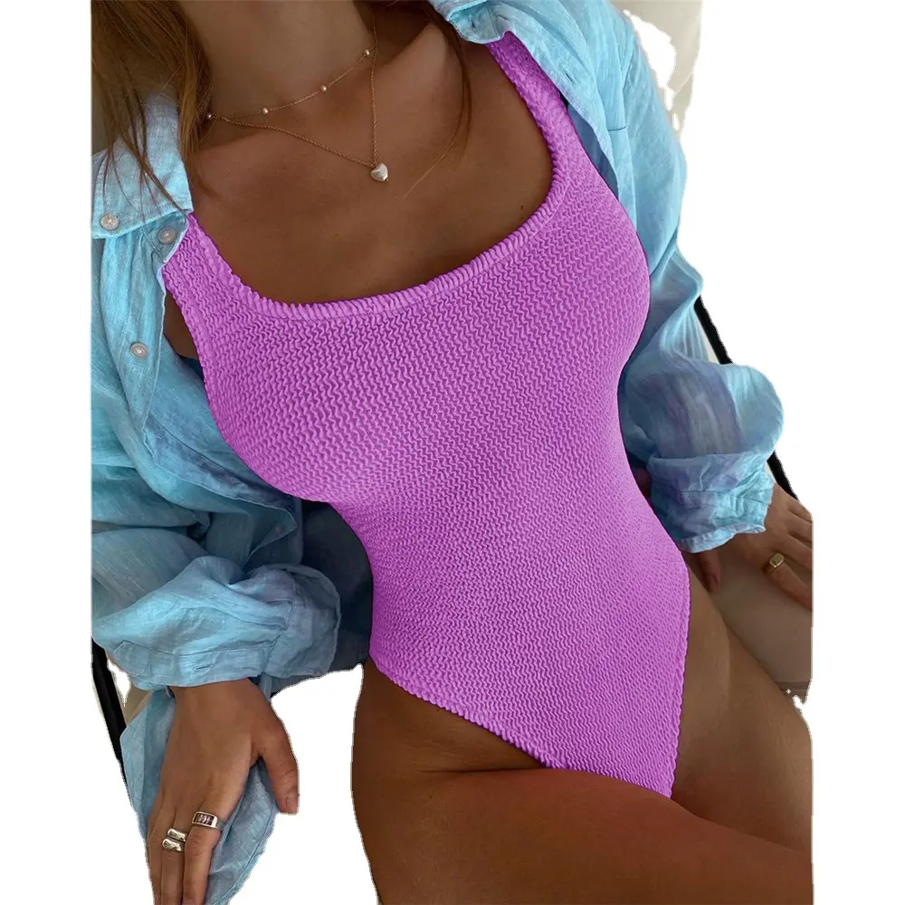 Специальный летний ткань креп ткань для женщин купальник флуоресцентный креп ткань волнистые полосы Цельный купальник для девочек