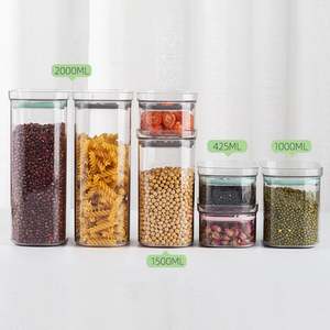 Lớn <span class=keywords><strong>Stackable</strong></span> kín thực phẩm <span class=keywords><strong>Acrylic</strong></span> hạt tươi lưu trữ container Set với nắp đậy - Product Image 5