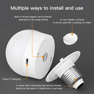 5W 4 in 1 uzaktan kumandalı anahtar kontrol Led 3m manyetik Pothook akıllı şarj edilebilir ampul E26 E27 ev dekor ışık aydınlatma armatürleri için - Product Image 3