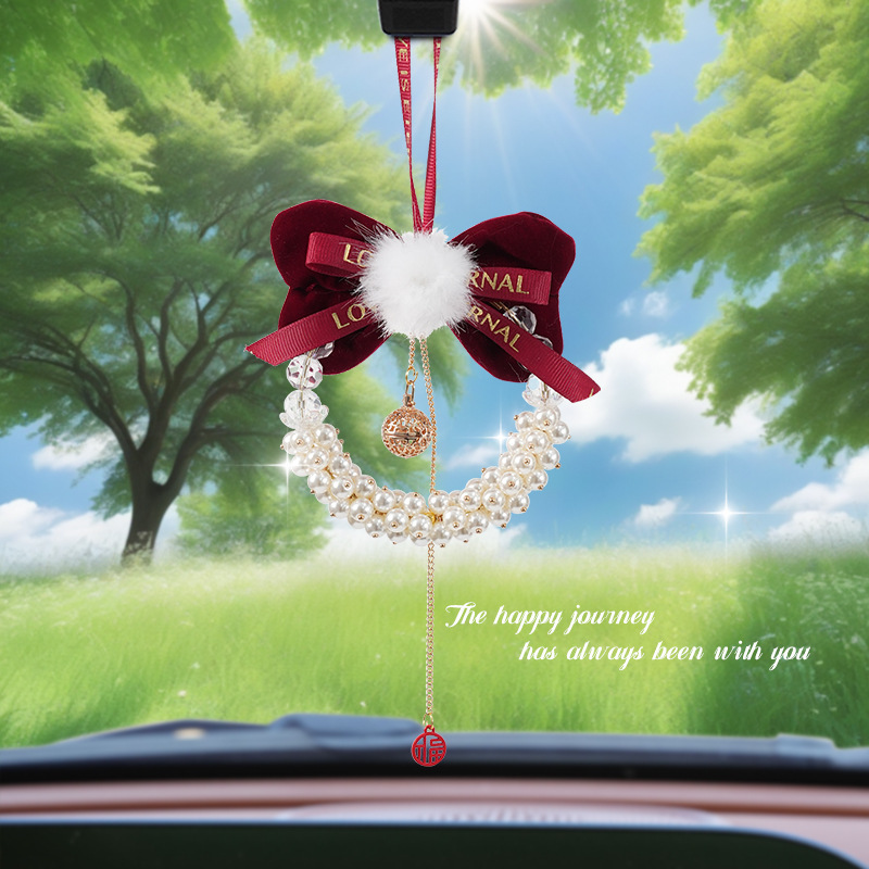 Pendentif perle noeud rouge
