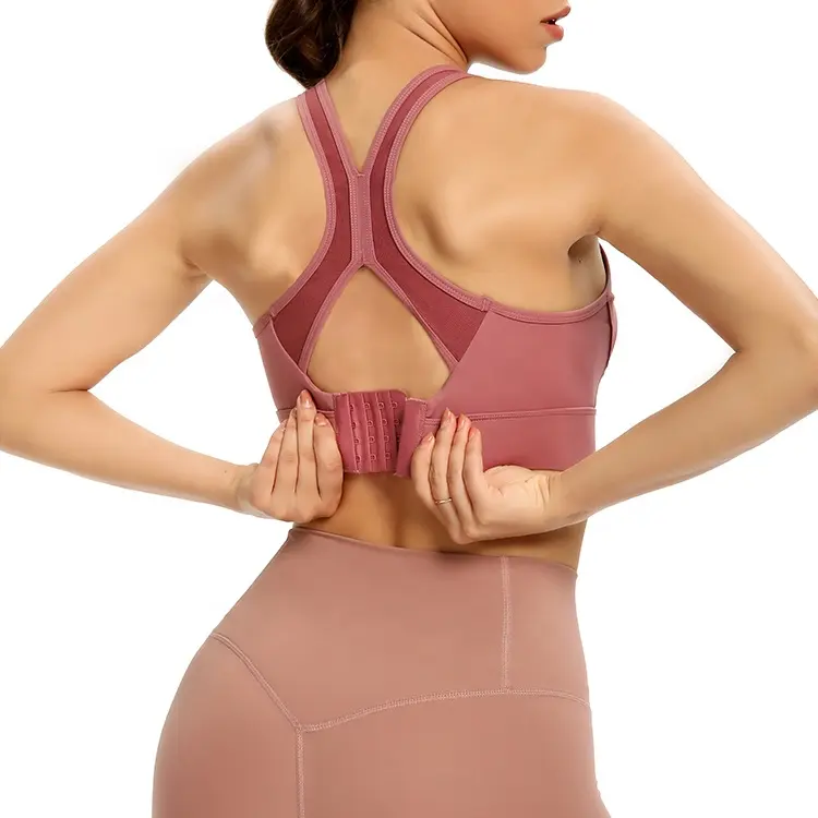 Sexy New Product Womens Athletic Wear Sports Bra Custom Mesh Splicing Ladies Gym Yoga Bra