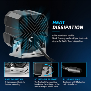 Yüksek parlaklık 12V 4 inç LED sis/sürüş ışık alüminyum malzeme çeşitli araba modelleri uygun - Product Image 4