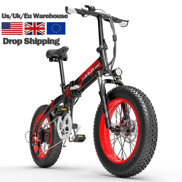 Katlanabilir yağ lastik elektrikli bisiklet 48v 12.12.ebike 1000w elektrikli bisiklet ab İngiltere abd depo stok Lankeleisi X2000plus 20 inç